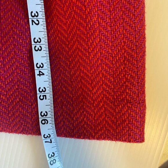 Banana Republic Wool Blend Red Pink Herringbone Sheath Dress Size 10 Mod Retro - Picture 11 of 11